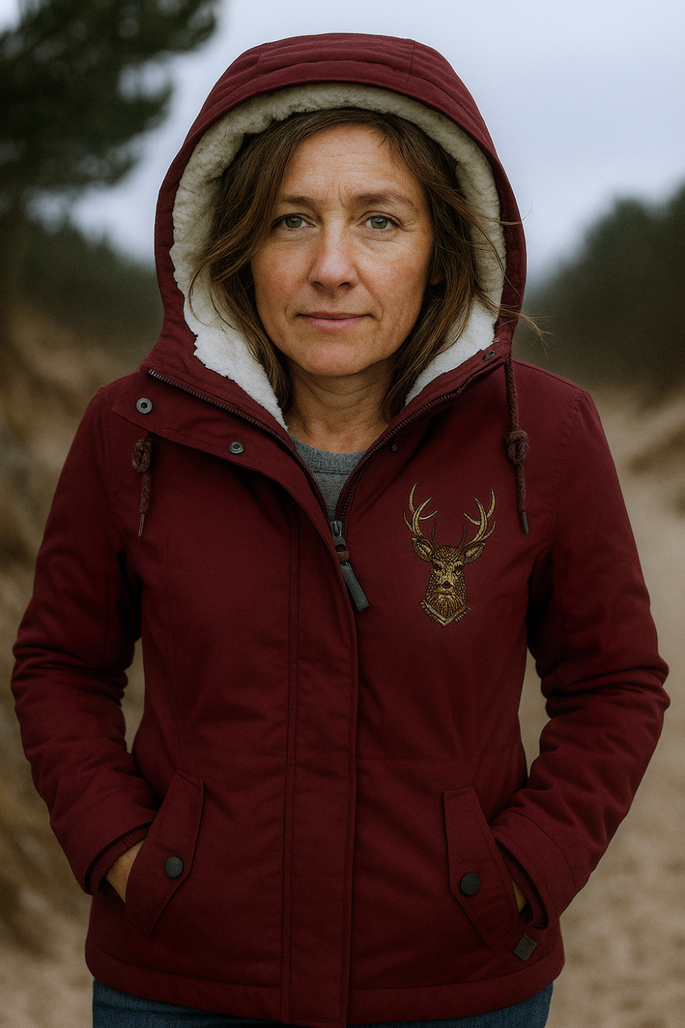 Andrea Gepolsterte Komfortjacke | Rot