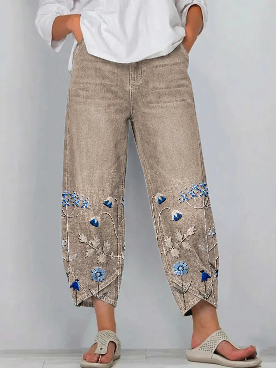 Giada - Bedruckte Relaxed-Fit-Jeans