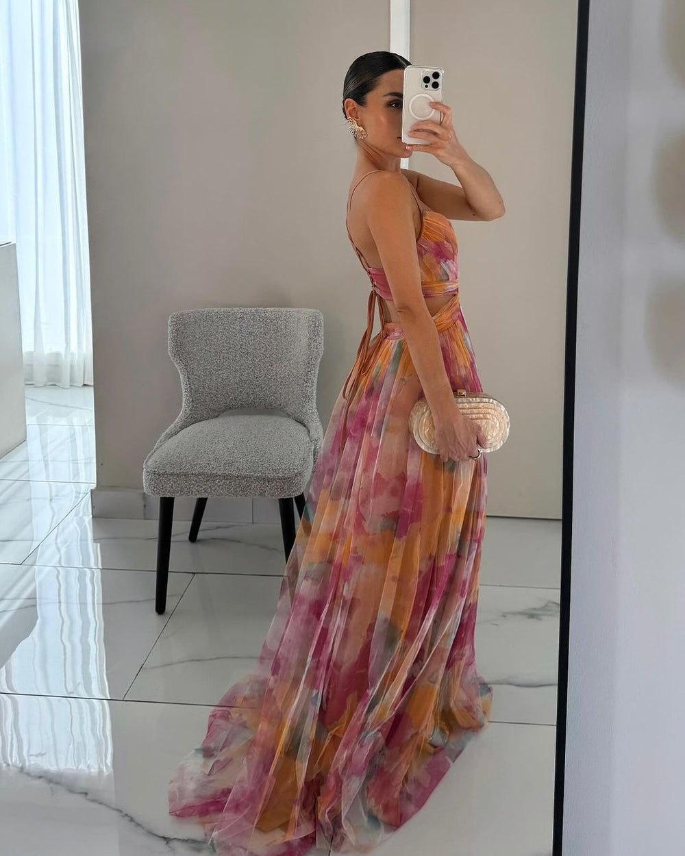 Dinushi - Elegantes Maxikleid Mit Blumenmuster