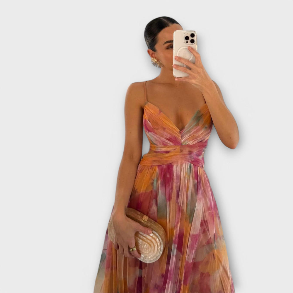 Isabella | Elegantes Mesh Maxikleid für Damen
