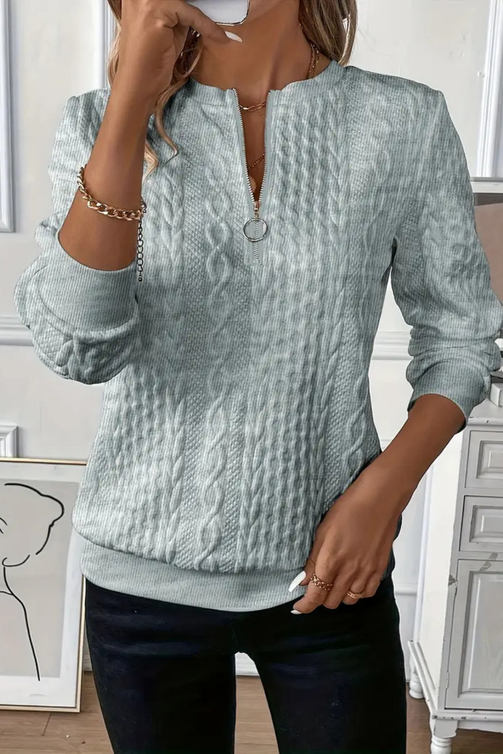 Melanie Vielseitiger Herbstpullover | Blau