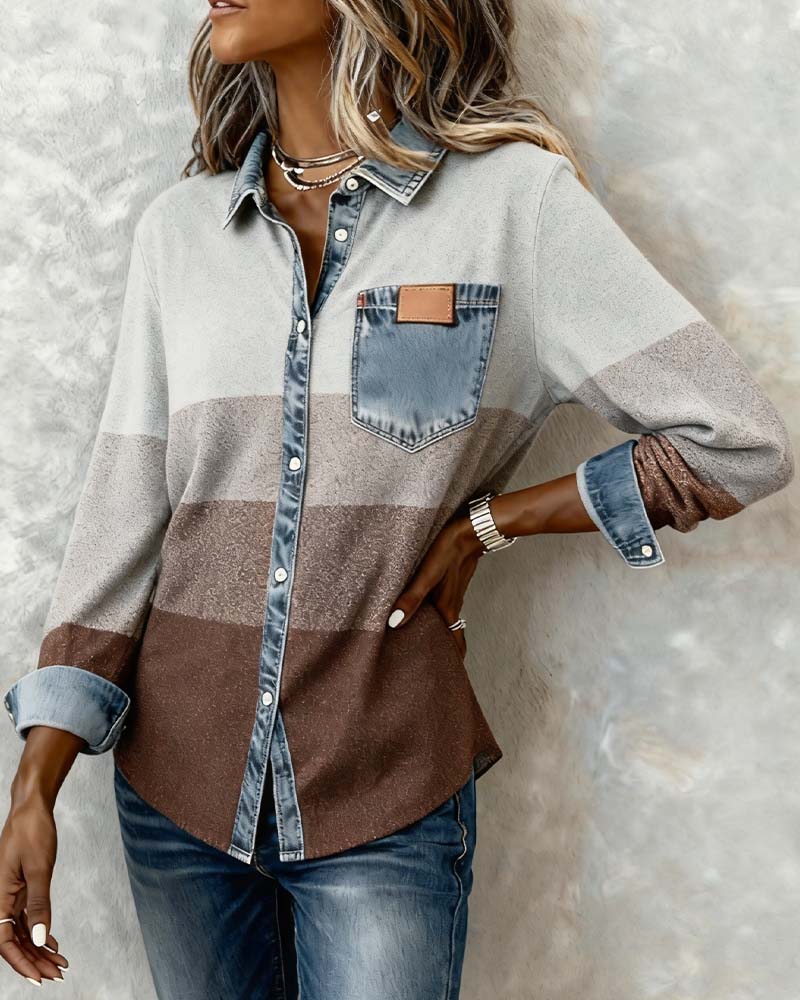 Nina | Damen Hemd modern geschnitten im Patchwork-Look