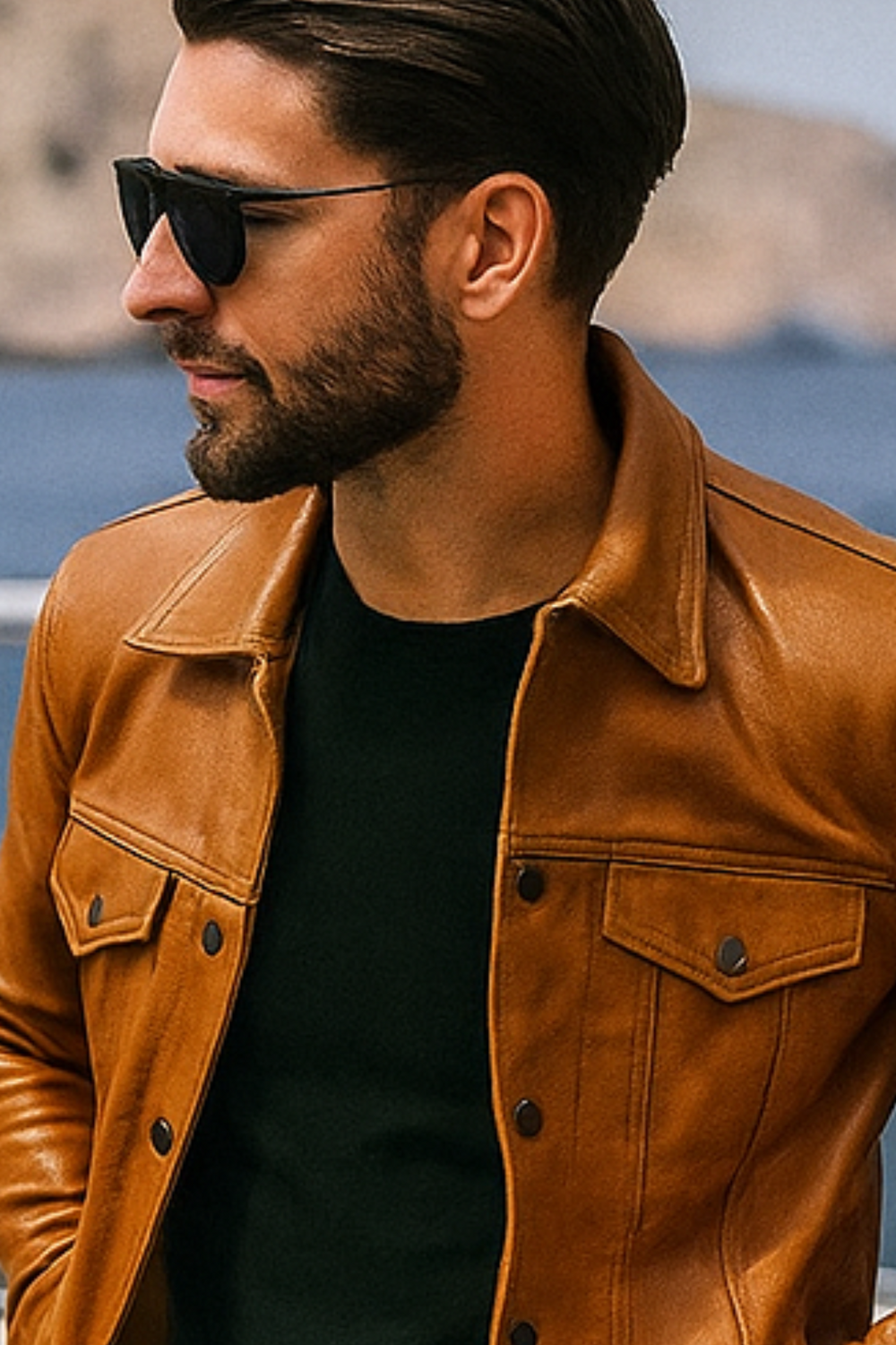 Robin Rider Lederjacke | Braun