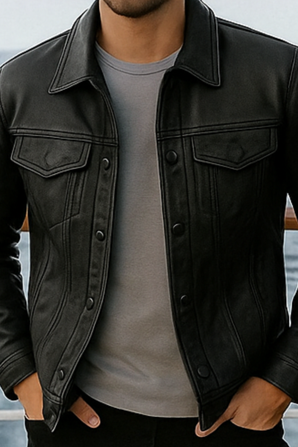 Robin Rider Lederjacke | Dunkelgrau