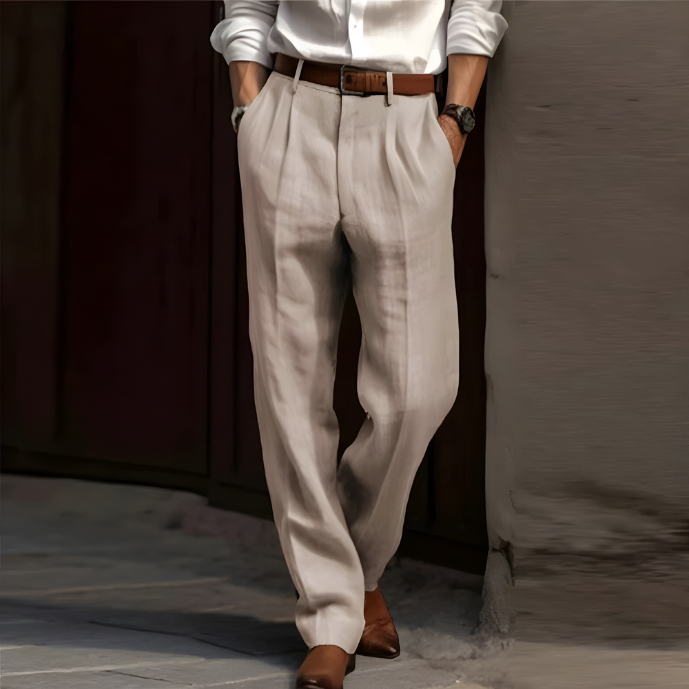 Alvric Klassische Leinenhose | Khaki