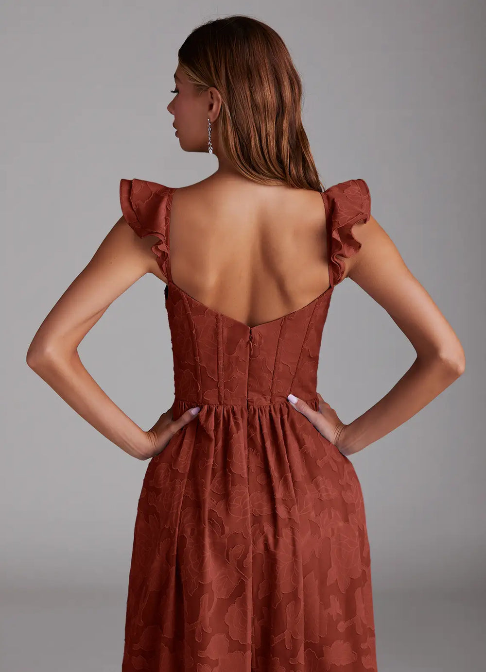 Brautjungfernkleid Devoré Floral
