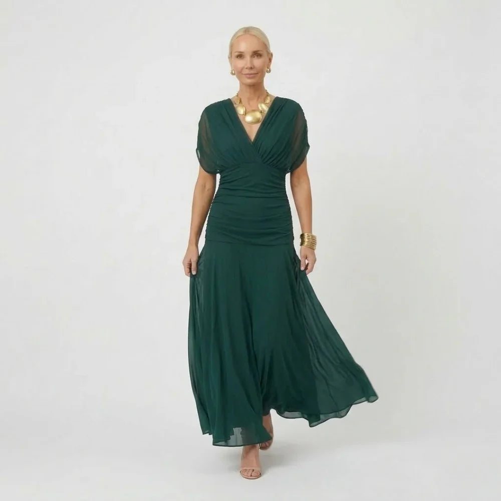 Lou | Damen Elegantes Maxikleid Festlich V-Ausschnitt – Festliches Maxi 2026