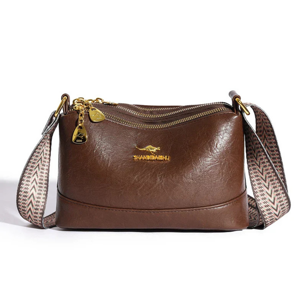 Nyra Elegante Schultertasche aus Leder | Braun