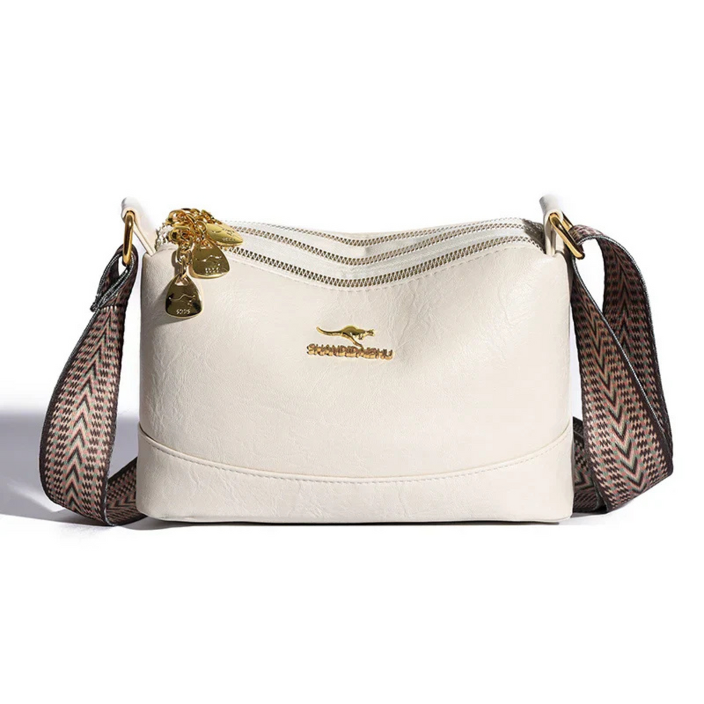 Nyra Elegante Schultertasche aus Leder | Weiß