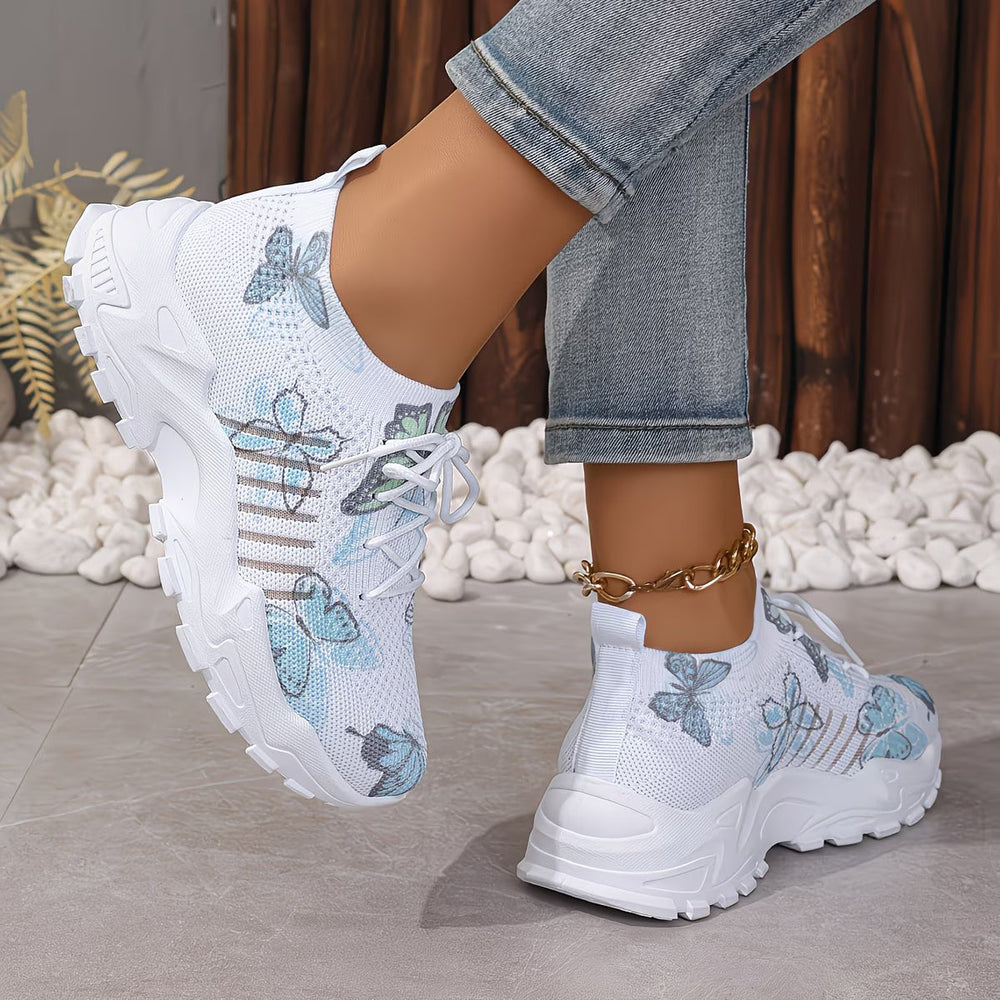 Destinee - Schmetterlingsmuster Schnür Turnschuh