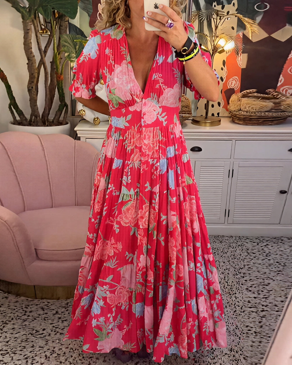Emma - Damen Maxikleid mit Blumenprint
