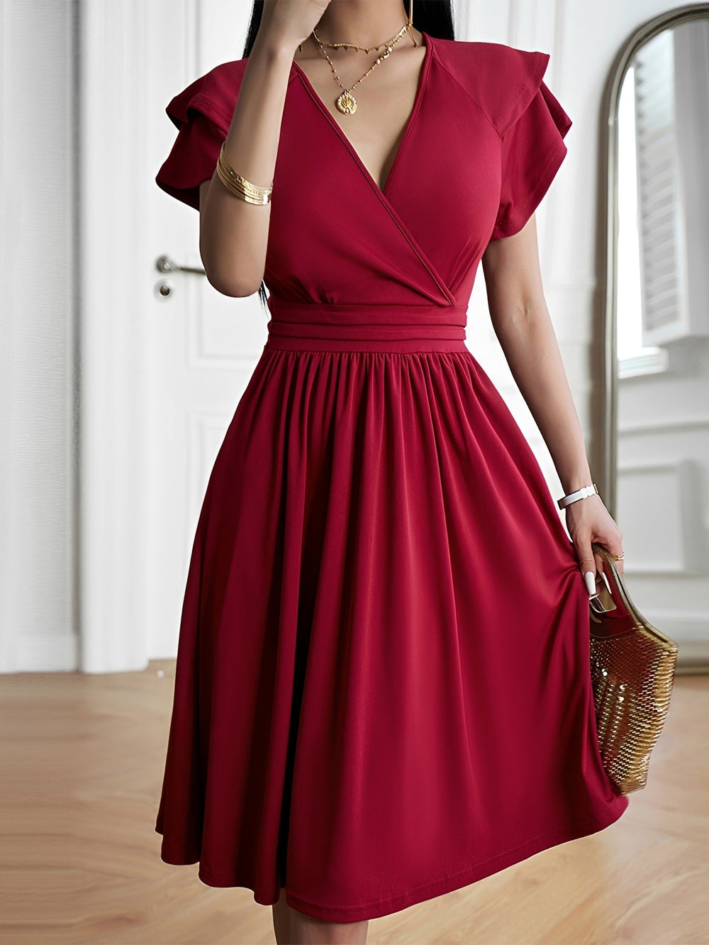 Laura - Stilvolles Kleid mit V-Ausschnitt für Damen