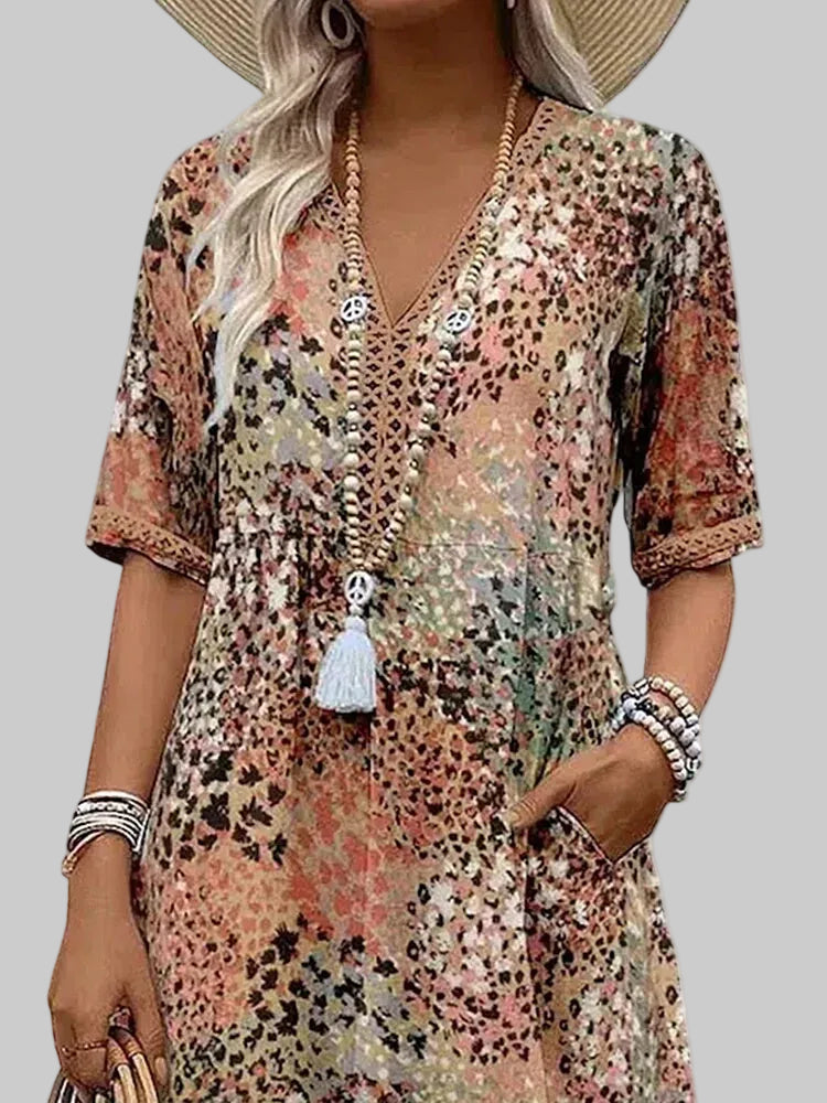 Marisse - Soft-Touch-Midikleid mit Blumenprint