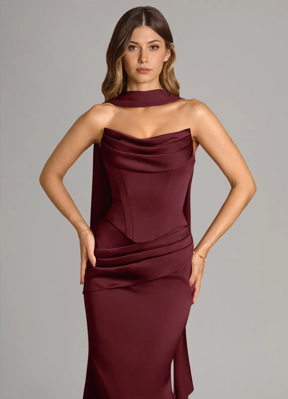 Brautjungfernkleid Meerjungfrau Satin