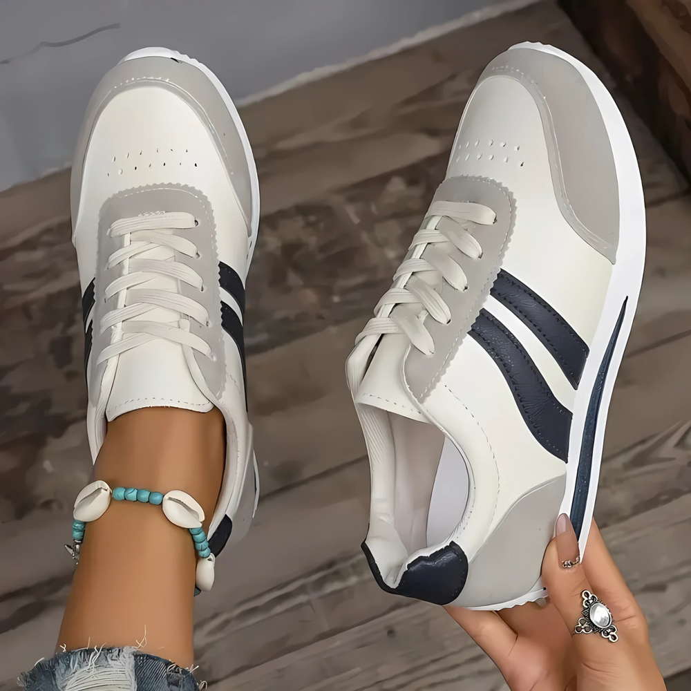 Lettie Handgefertigte Damen-Sneaker aus Leder | Beige