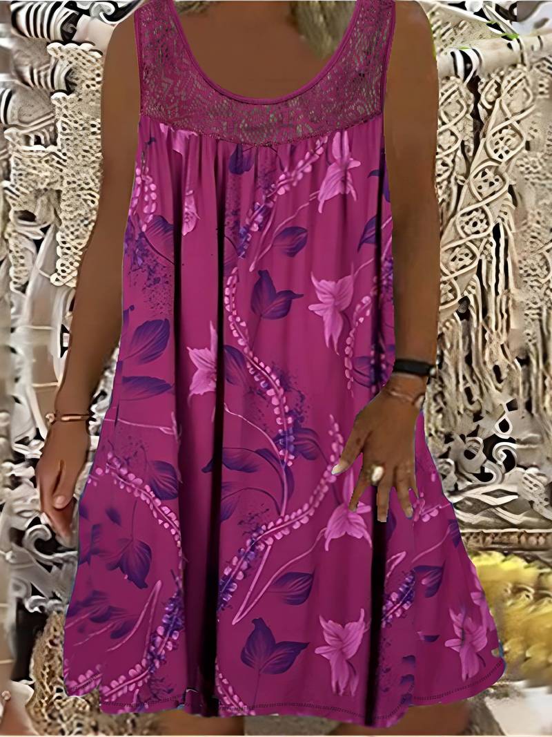 Samudri - Lockeres Armelloses Maxi Kleid Mit Rundhalsausschnitt