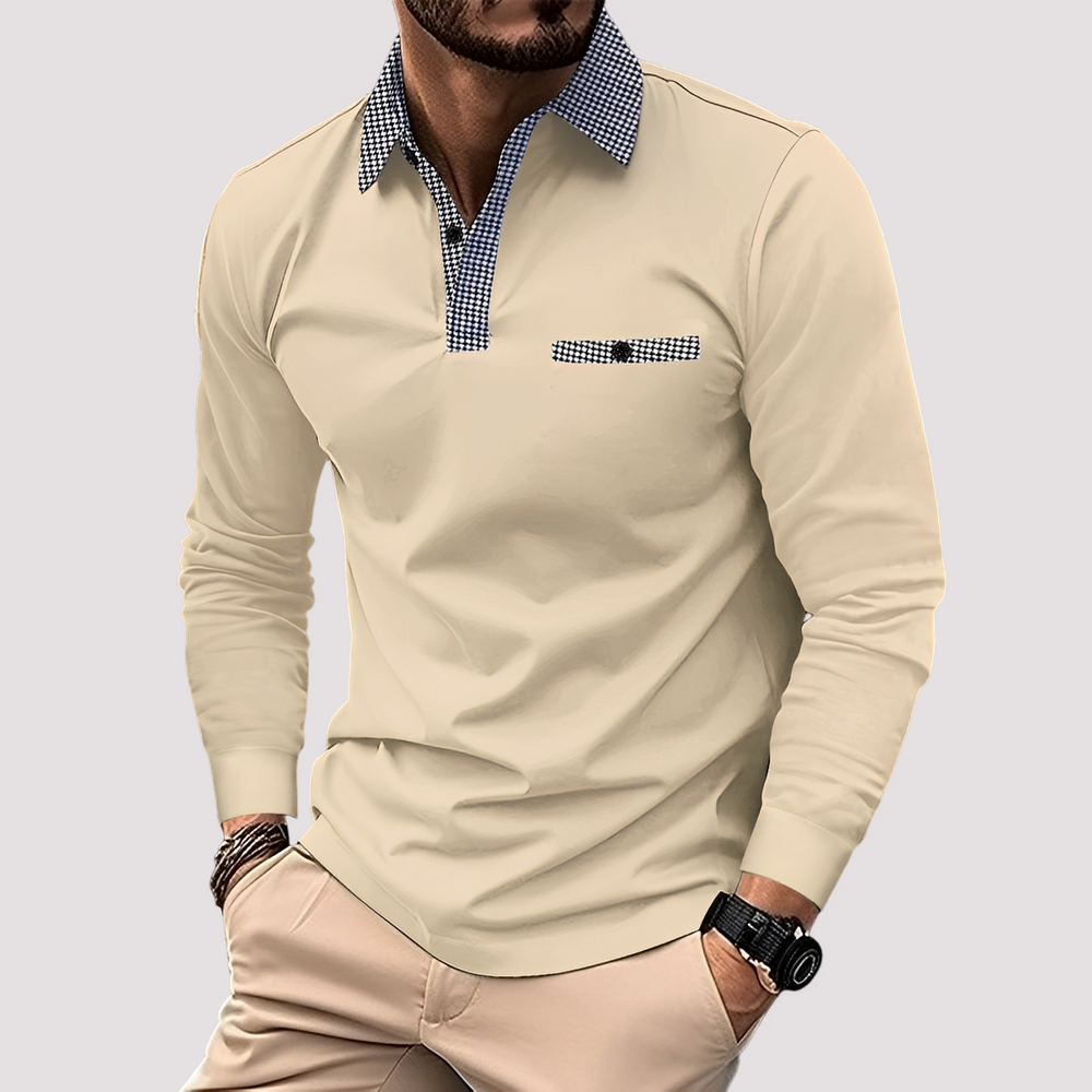 Aidan - Stilvolles Langarm-Poloshirt für Herren