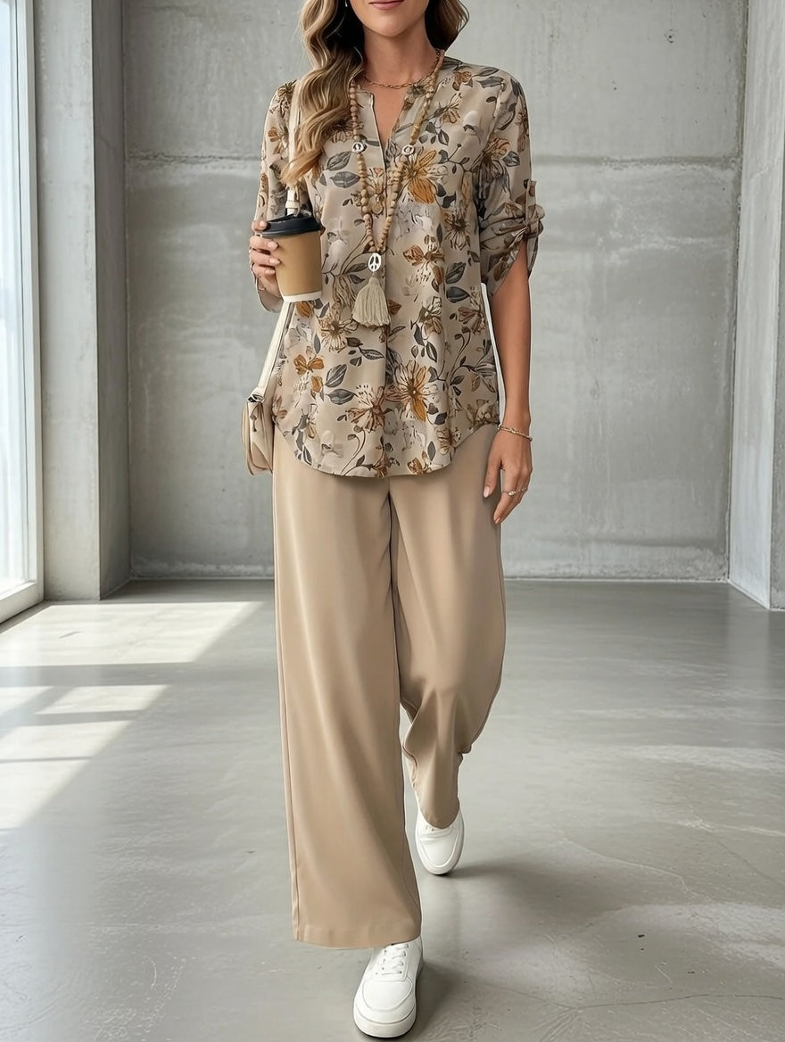 Ilaria - Floraler Soft-Touch-Zweiteiler