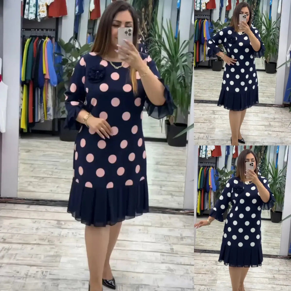 Clara | Elegantes Sommer Punkt Kleid Damen