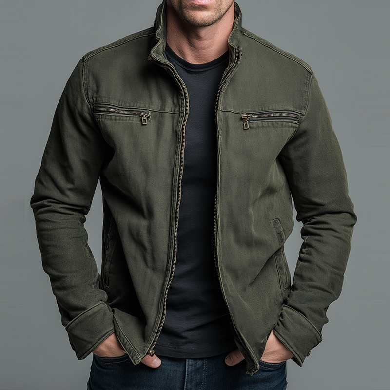 Raufeld – Vintage Baumwoll-Zip-Jacke
