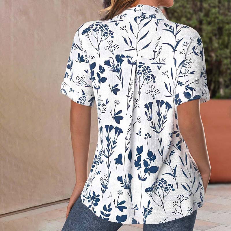 Michelle™ - Lässige Bluse mit Blattmuster
