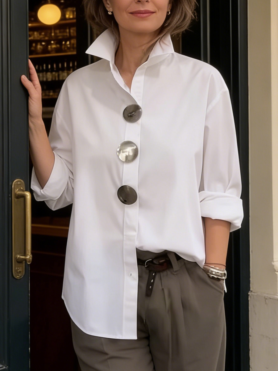 Marisen - stylische, lässige Bluse mit Knopfleiste