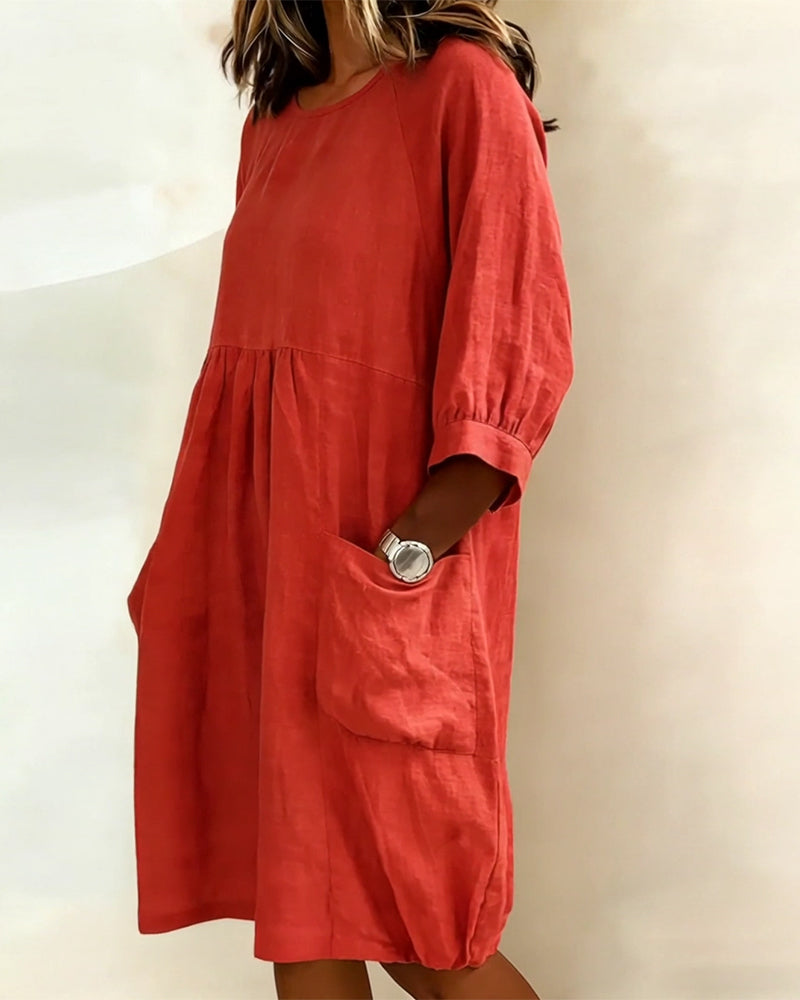 Maleesha - Stilvolles Kleid Mit Weiten Ärmeln