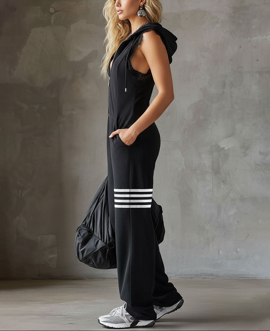 Brisa - Ärmelloser Kapuzen-Jumpsuit mit weicher Haptik