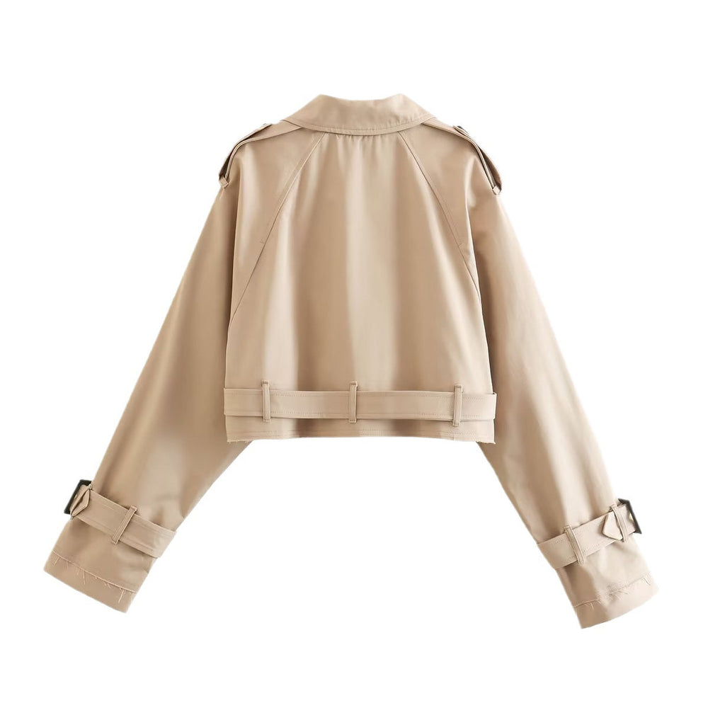 Karla | Damen Schicker kurzer Trenchcoat mit Gürtel