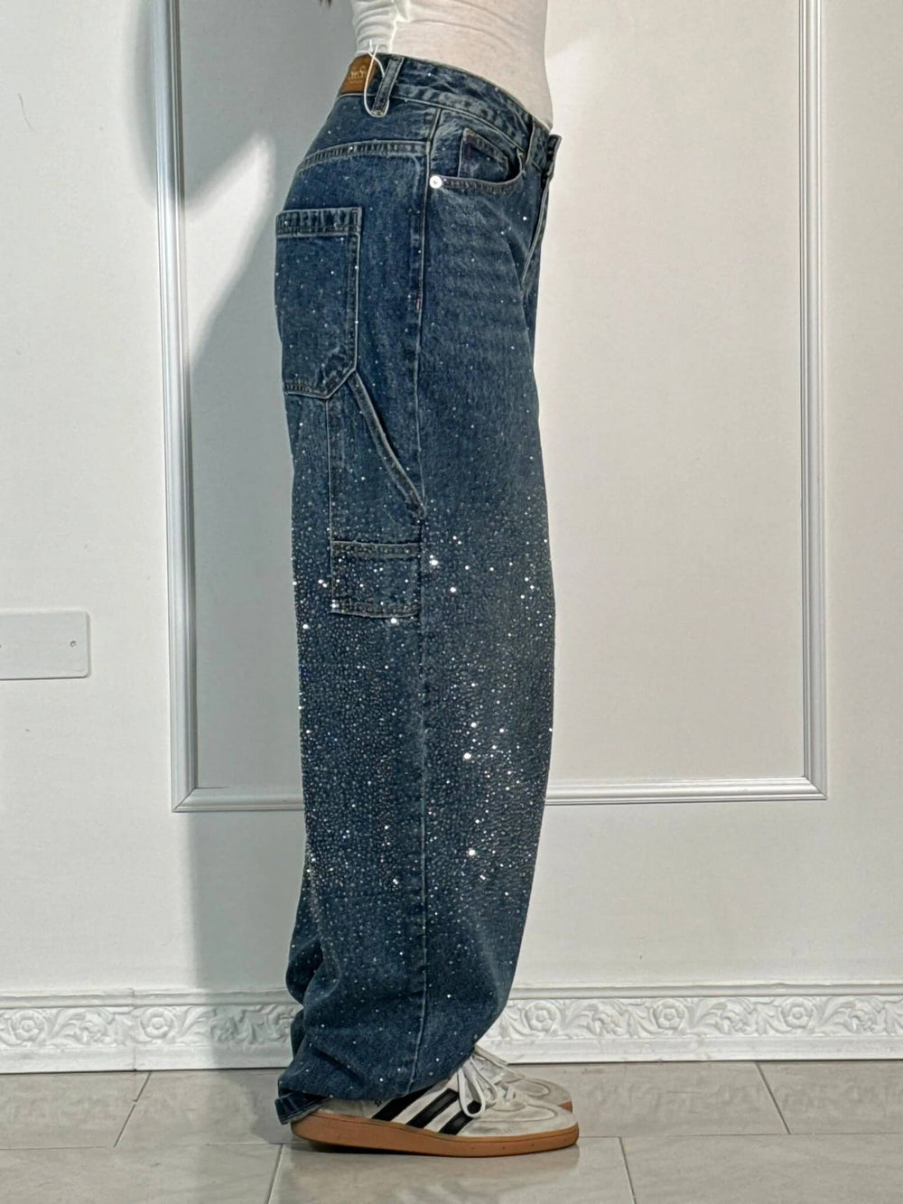 Glänzende Carpenter-Style Denim-Jeans