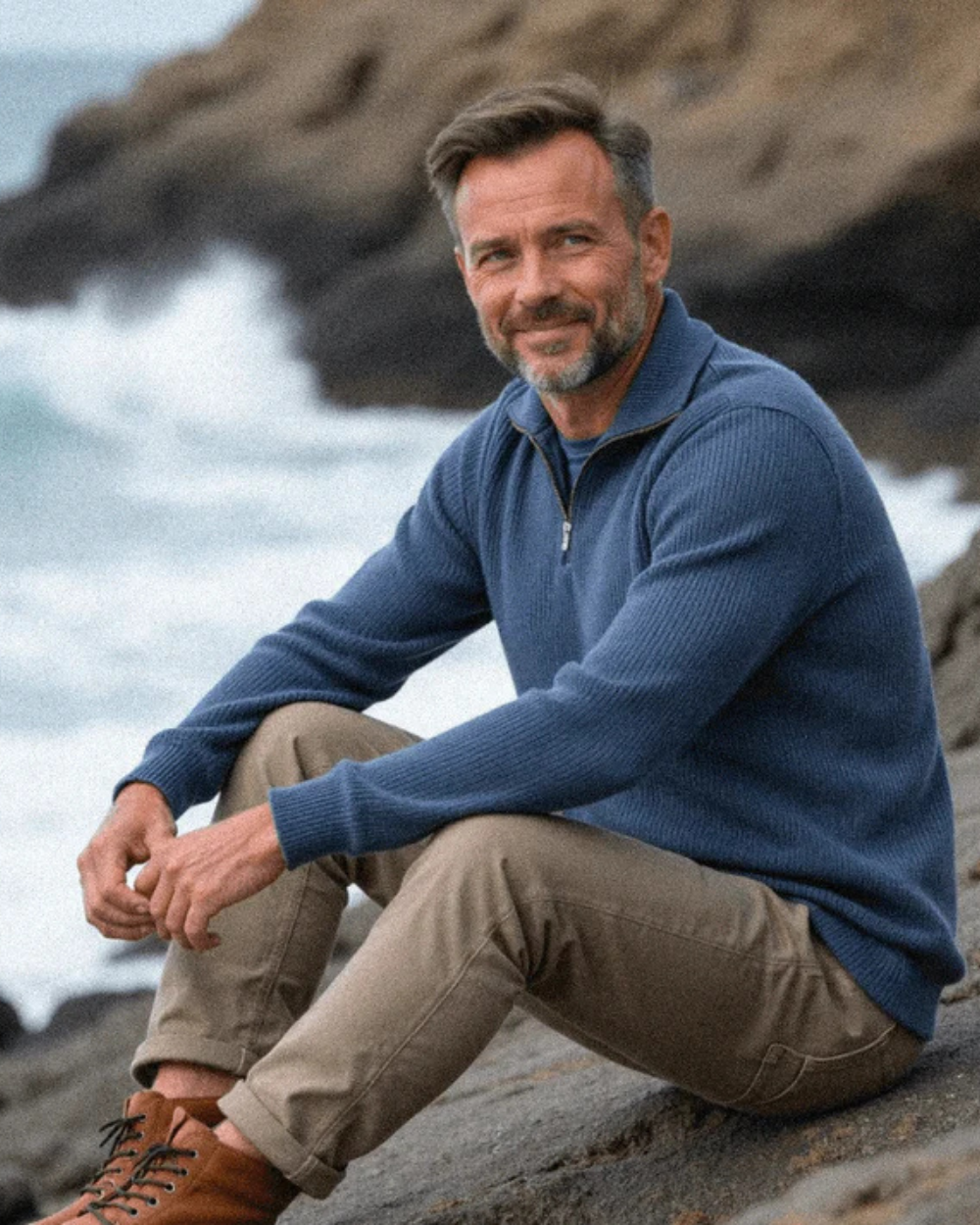 Diego | Sportiver Strickpullover mit Reißverschluss
