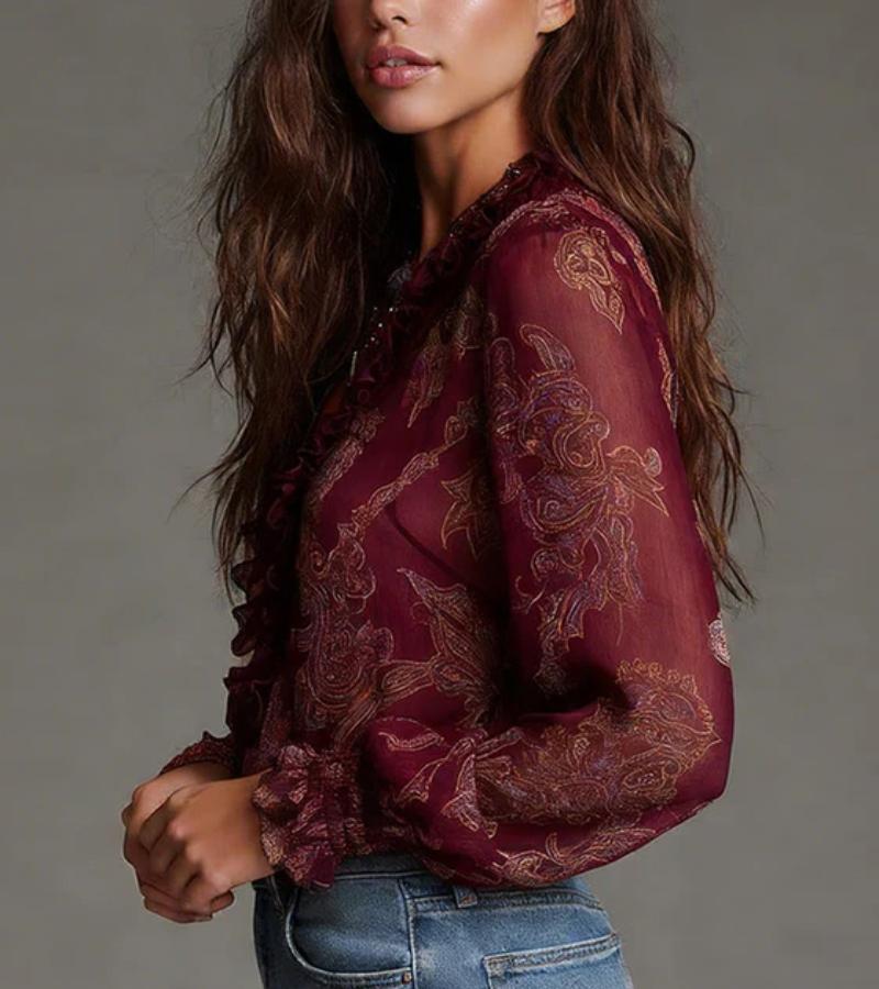 Taviana - Bluse mit weicher Haptik und Rüschen-Details