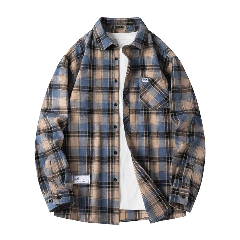 Ryder | Herren Flanellhemd Kariert Langarm Relaxed Fit Herbst