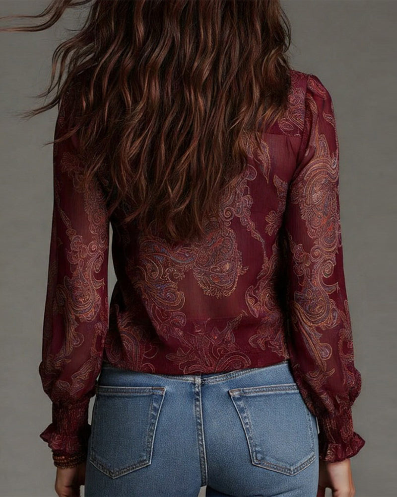 Norina - Soft-Touch-Bluse mit V-Ausschnitt