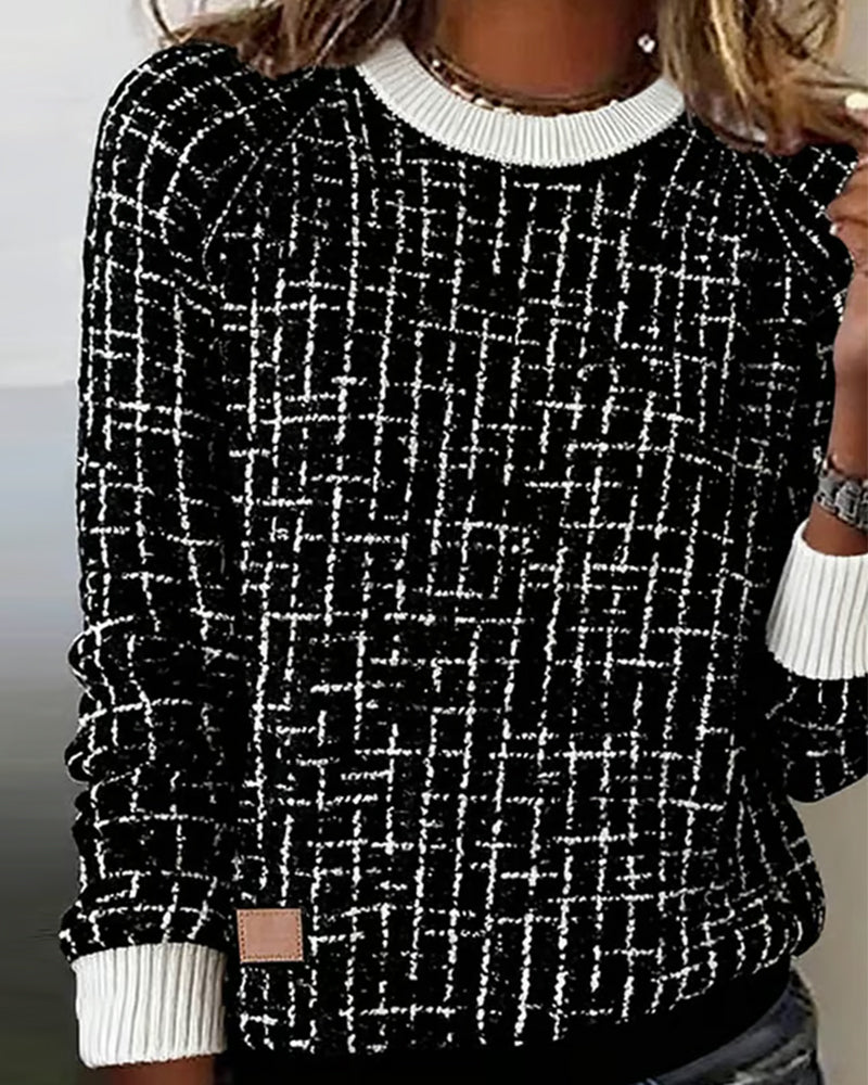 Hanna | Damen Pullover elegant kariert & modern getragen
