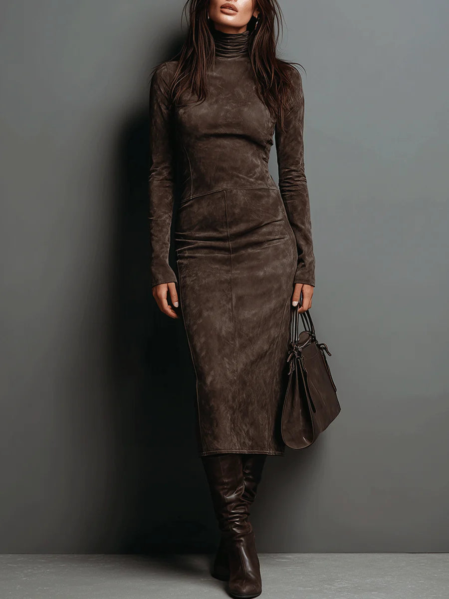 Mildred™ Chic Wildleder Maxi-Kleid