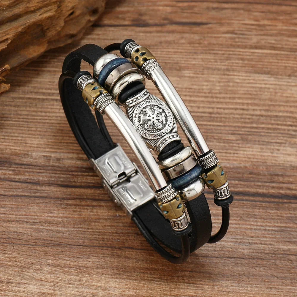 NorBrac – Vintage Lederarm Band Im Wikinger Stil