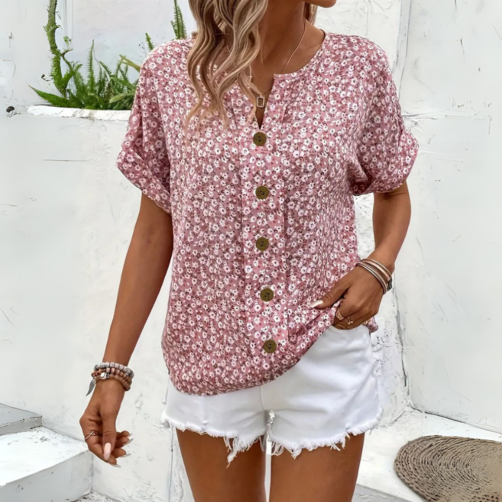 Marie | Feminine Sommerbluse mit Knöpfen