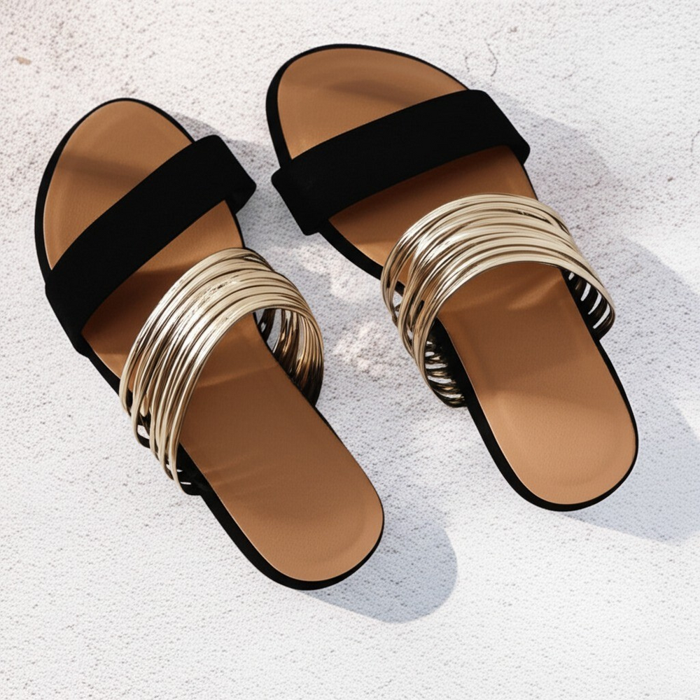 Mukaina – Elegante, Rutschfeste Flache Sandale