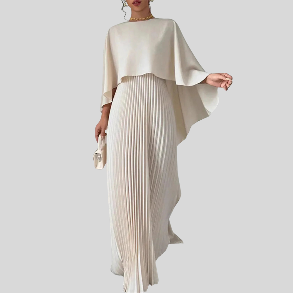 Abendkleid Damen | Plissee-Look & Elegante Cape-Optik