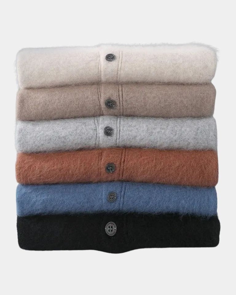 Adam | Herren Polo-Strickjacke – Gestrickte Polo Cardigan Herren