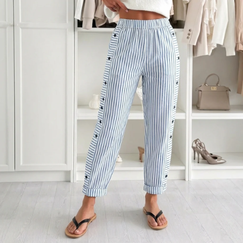 Jamila – Gestreifte Hose Mit Elastischem Bund