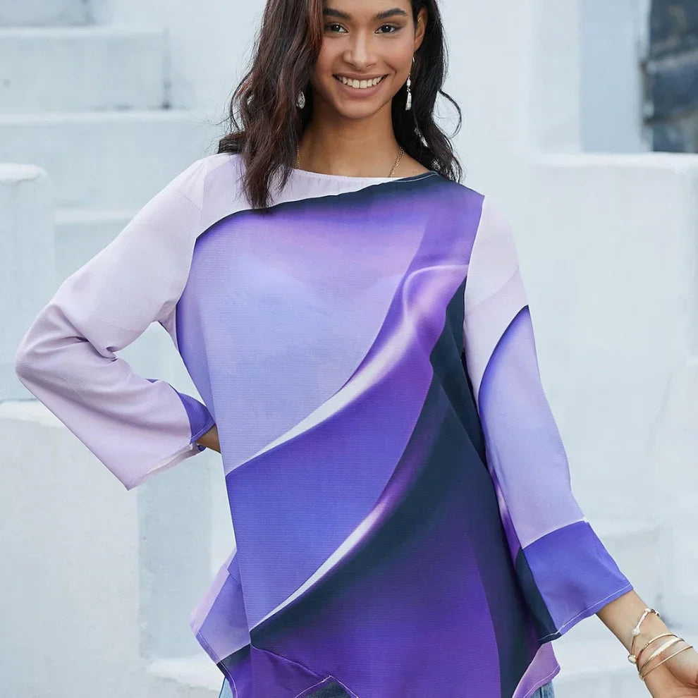 Bluse Damen | Abstraktes Farbverlauf-Print & Modern