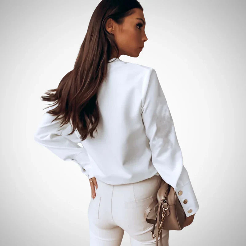 Bluse Damen | Goldknöpfe & Elegant