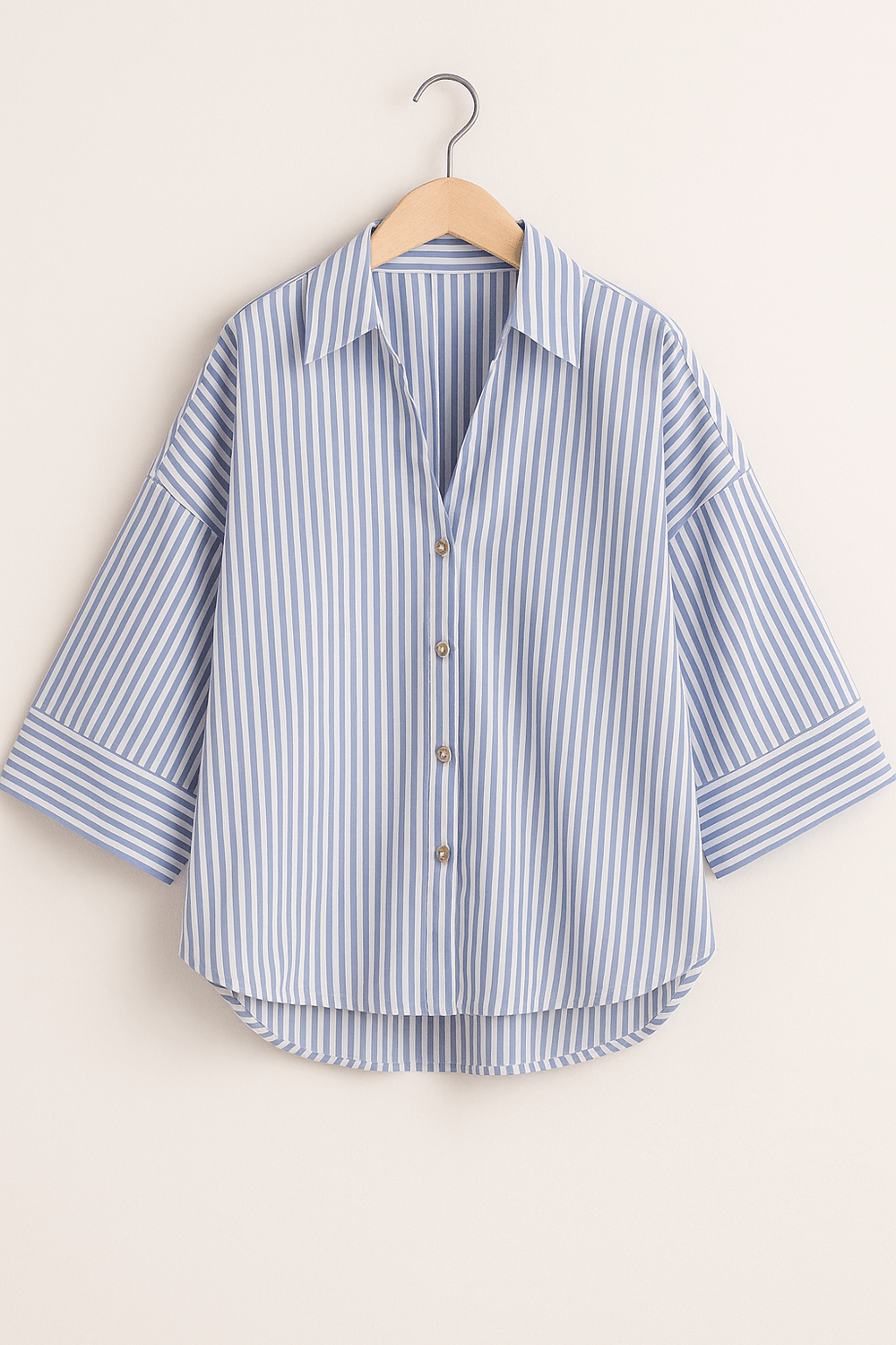 Bluse gestreift Damen | 3/4-Ärmel & Lockerer Schnitt