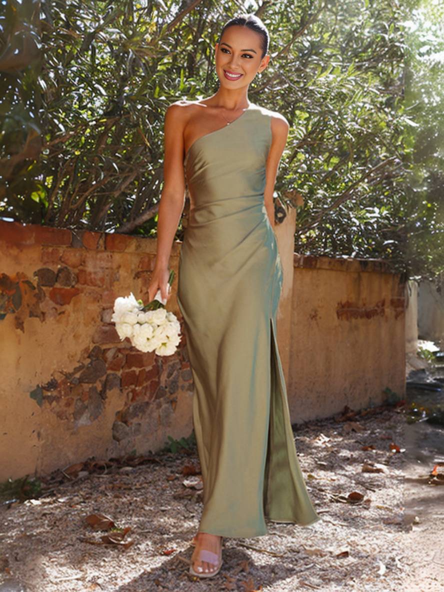 damen-brautjungfernkleid-satin-one-shoulder-split