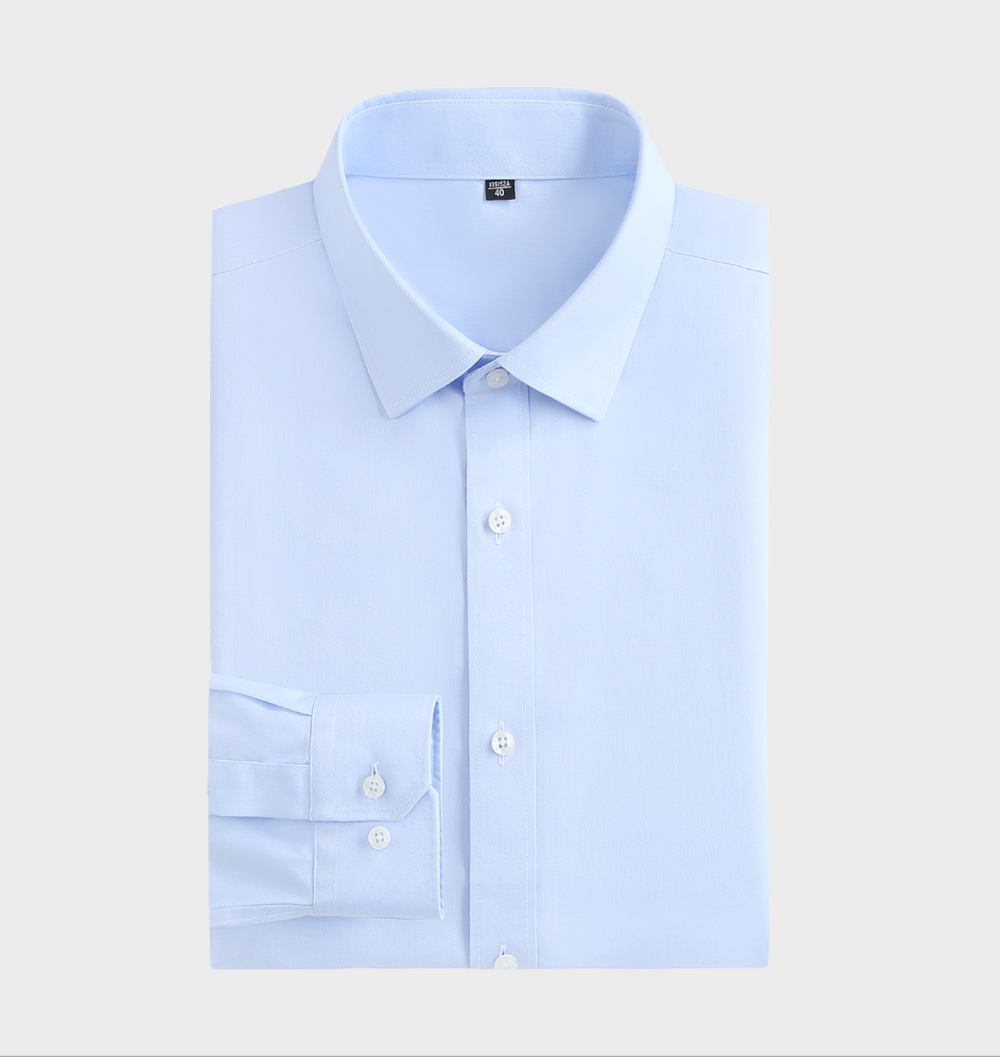Klaus | Herren Baumwollhemd Blau Elegant Business