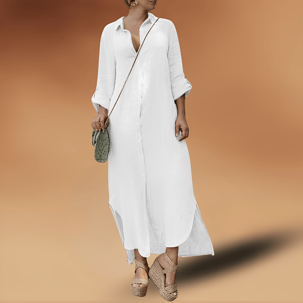 Damen Leinenkleid lang