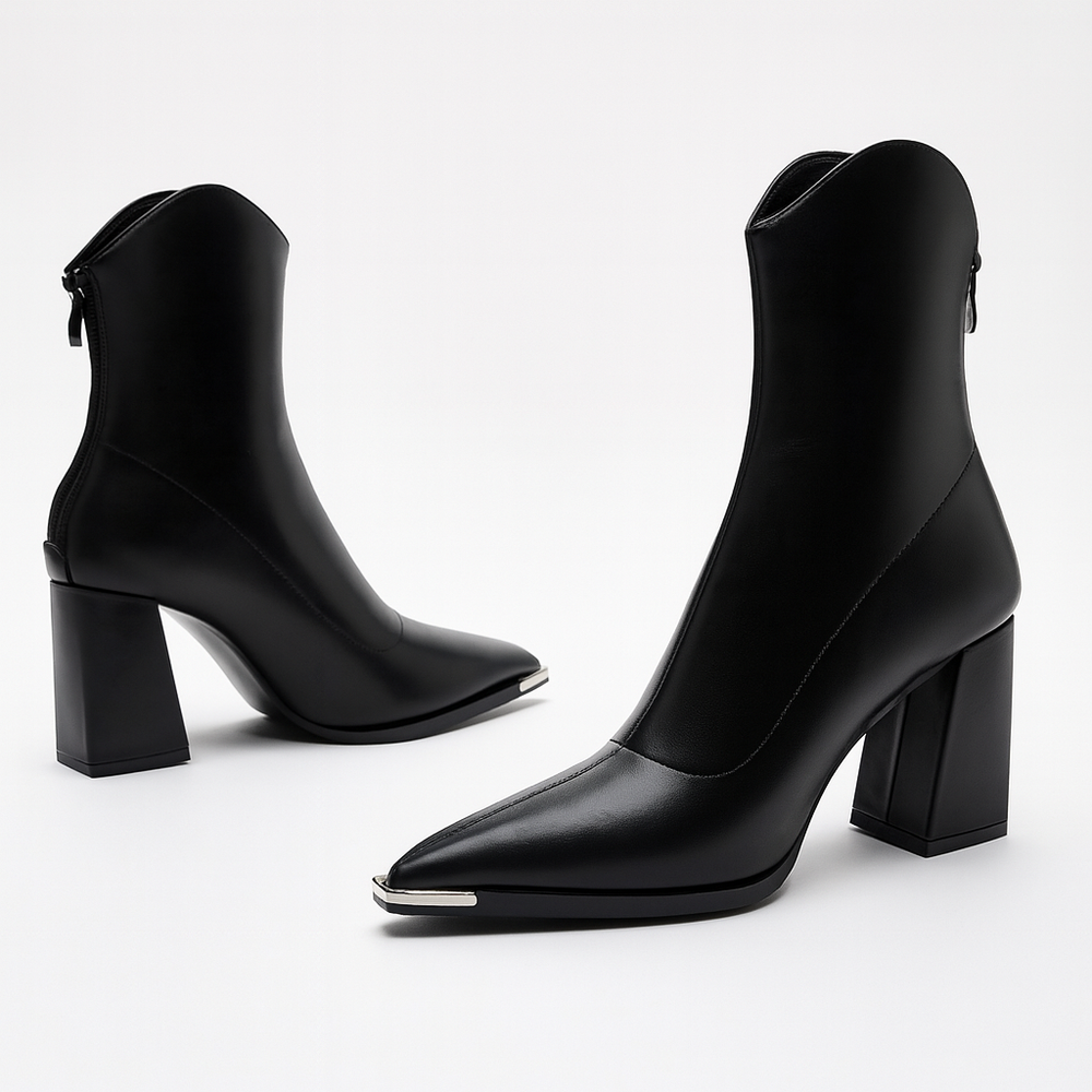 Angela | Damen-Frühjahrs-Stiefeletten mit spitzer Kappe und Absatz