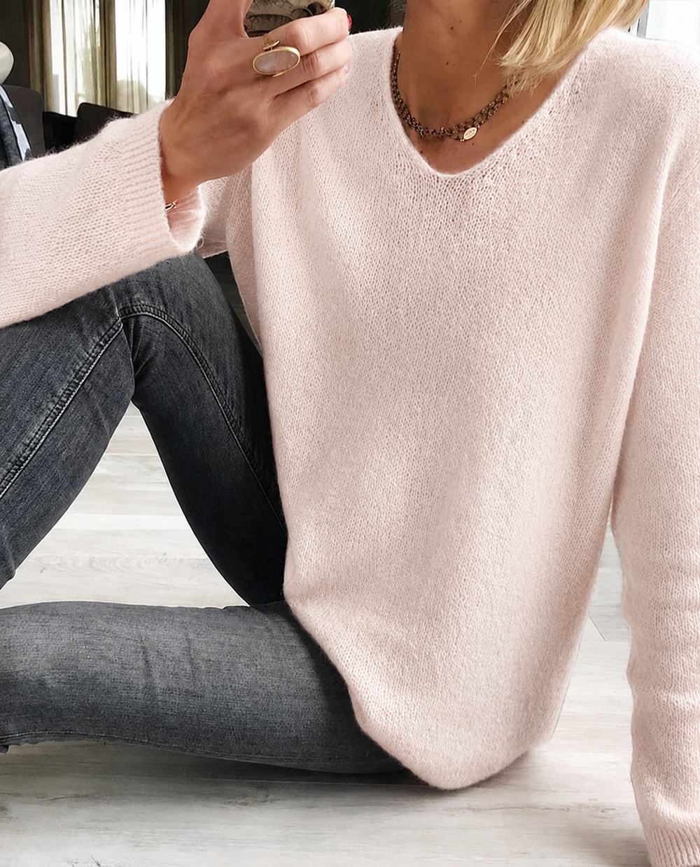 Astrid | Damen V-Ausschnitt Pullover Langarm